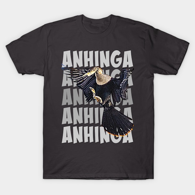 Anhinga Gray T-Shirt by Ripples of Time